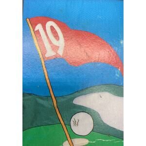 Festive Flags Nylon House Flag Golf 19th Hole 28” X40” Dad Gift Golf Banner